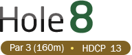 HOLE 8 / Par 3 (160m) / HDCP  13