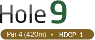 HOLE 9 / Par 4 (420m) / HDCP 1