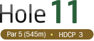 HOLE 11 / Par 5 (545m) / HDCP  3
