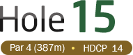 HOLE 15 / Par 4 (387m) / HDCP  14