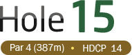 HOLE 15 / Par 4 (387m) / HDCP 14