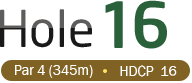HOLE 16 / Par 4 (345m) / HDCP 16