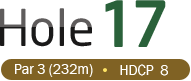 HOLE 17 / Par 3 (232m) / HDCP 8